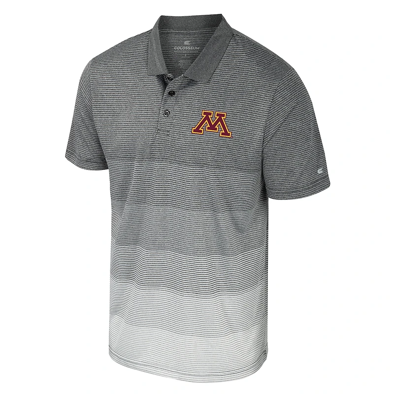 Men's Colosseum Gray Minnesota Golden Gophers Striped Mesh Polo
