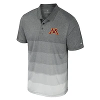 Men's Colosseum Gray Minnesota Golden Gophers Striped Mesh Polo