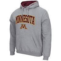 Men's Colosseum Heather Gray Minnesota Golden Gophers Arch & Logo 3.0 Pullover Hoodie