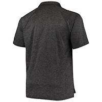 Men's Colosseum Heathered Black Minnesota Golden Gophers Big & Tall Down Swing Polo