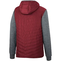 Sweat à capuche zippé Colosseum pour homme, couleur bordeaux/charbon, motif chevrons Minnesota Golden Gophers Course