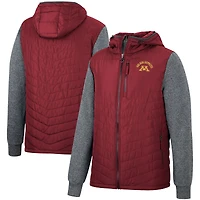 Sweat à capuche entièrement zippé Colosseum marron/anthracite Minnesota Golden Gophers Course pour homme