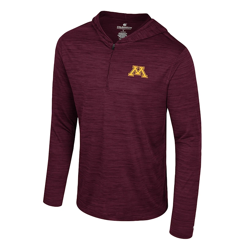 Men's Colosseum Maroon Minnesota Golden Gophers Always Sunny Lightweight Quarter-Zip Hoodie