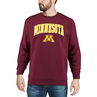 Men's Colosseum Maroon Minnesota Golden Gophers Arch & Logo Crew Neck Sweatshirt
