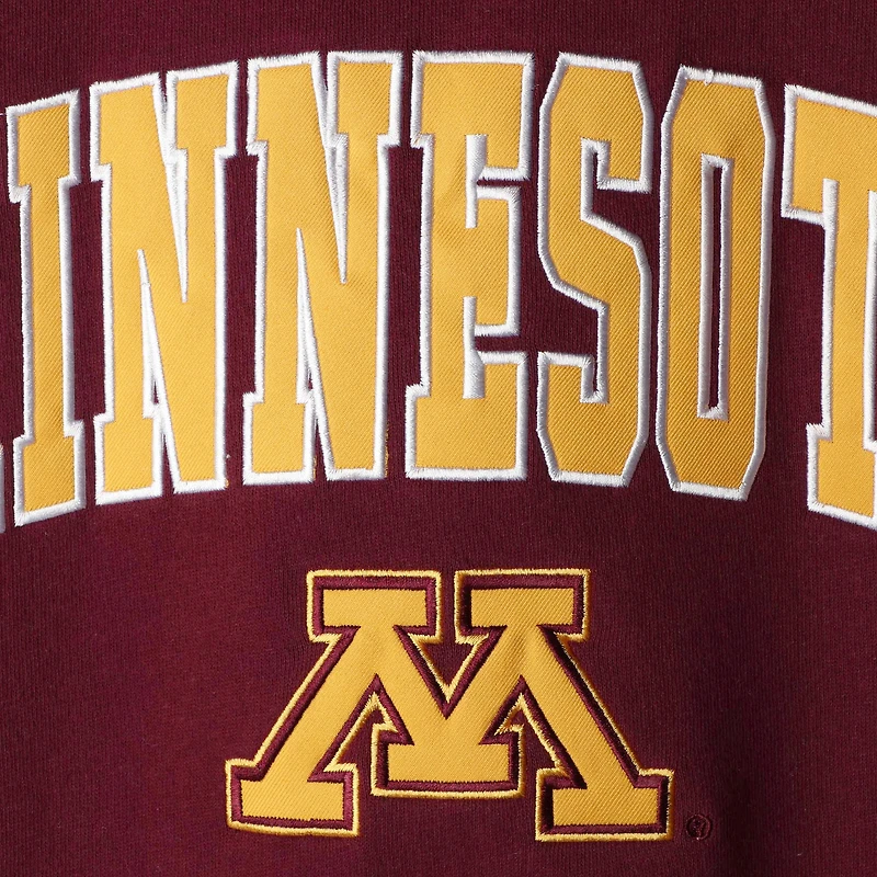 Men's Colosseum Maroon Minnesota Golden Gophers Arch & Logo Crew Neck Sweatshirt