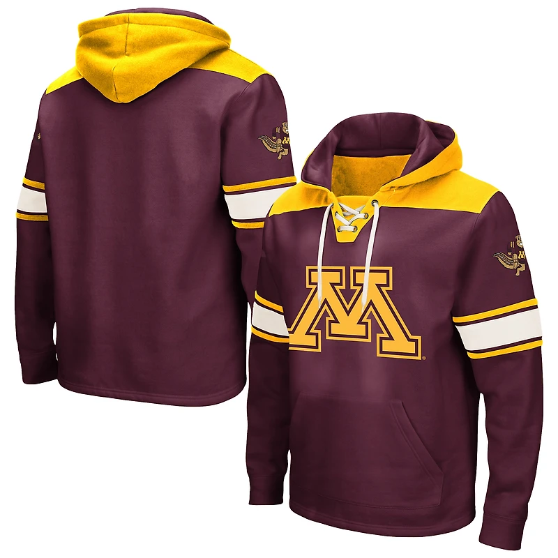 Men's Colosseum Maroon Minnesota Golden Gophers Big & Tall Hockey Lace-Up Pullover Hoodie