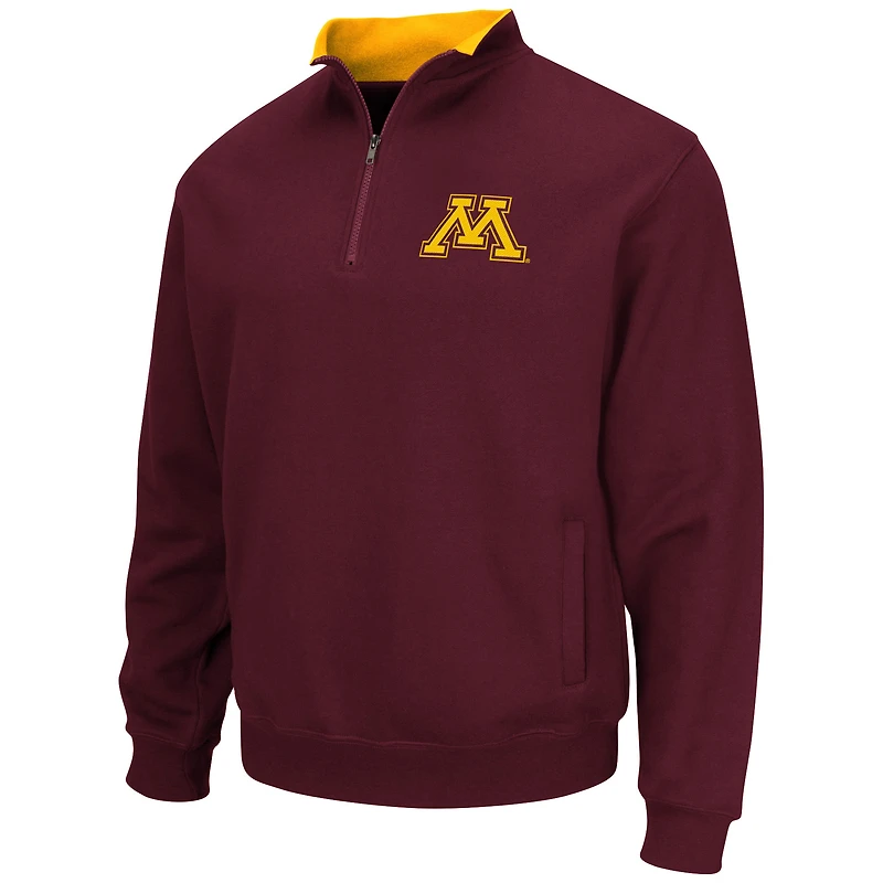 Men's Colosseum Maroon Minnesota Golden Gophers Big & Tall Tortugas Logo Quarter-Zip Sweatshirt