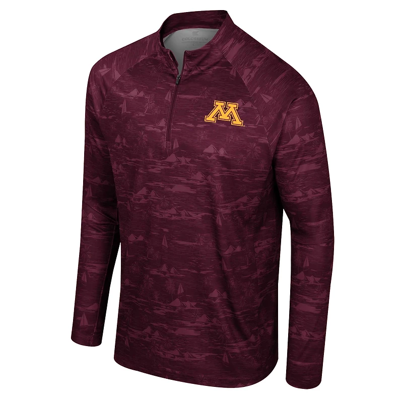 Veste à quart de zip Colosseum Maroon Minnesota Golden Gophers Carson Raglan pour hommes