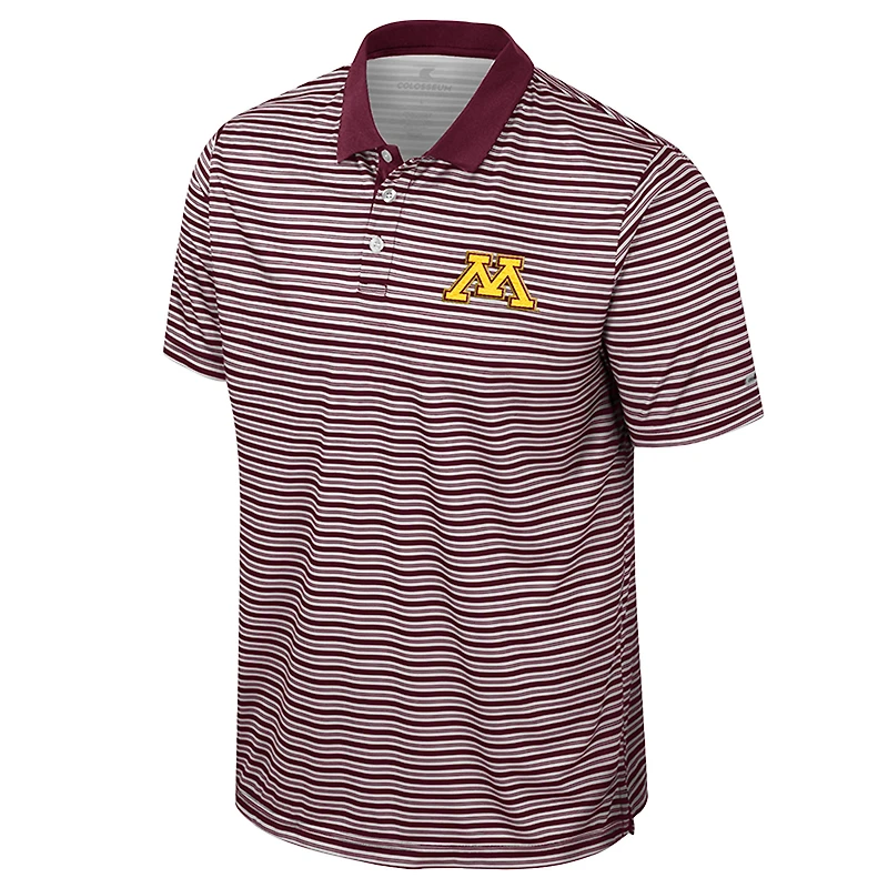 Polo rayé marron Colosseum pour homme des Golden Gophers du Minnesota
