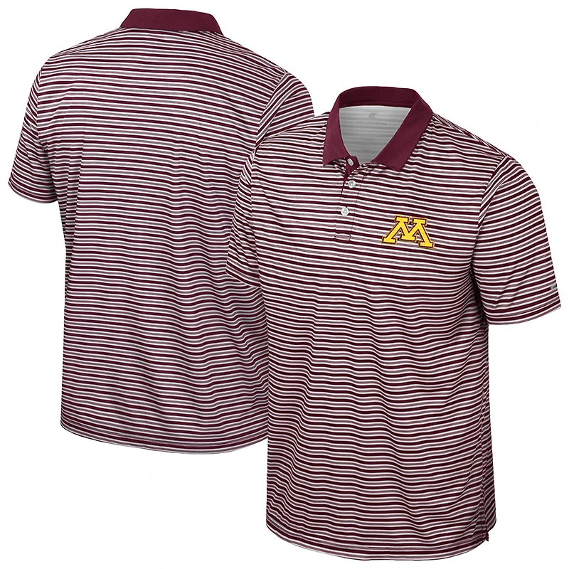 Polo rayé marron Colosseum pour homme des Golden Gophers du Minnesota
