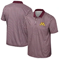 Polo rayé marron Colosseum pour homme des Golden Gophers du Minnesota