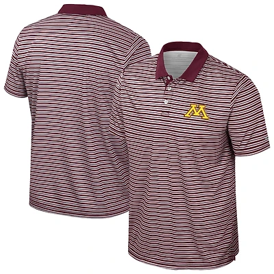 Polo rayé marron Colosseum pour homme des Golden Gophers du Minnesota