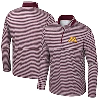 Haut rayé à glissière quart de tour pour homme Colosseum Bordeaux Minnesota Golden Gophers