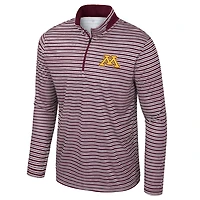 Haut rayé à glissière quart de tour pour homme Colosseum Bordeaux Minnesota Golden Gophers