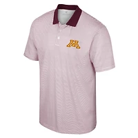 Men's Colosseum White/Maroon Minnesota Golden Gophers Print Stripe Polo