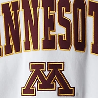 Men's Colosseum White Minnesota Golden Gophers Arch & Logo Crew Neck Sweatshirt