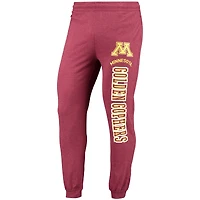 Ensemble pyjama à capuche et jogging manches longues pour homme Concepts Sport Bordeaux/anthracite chiné des Golden Gophers du Minnesota