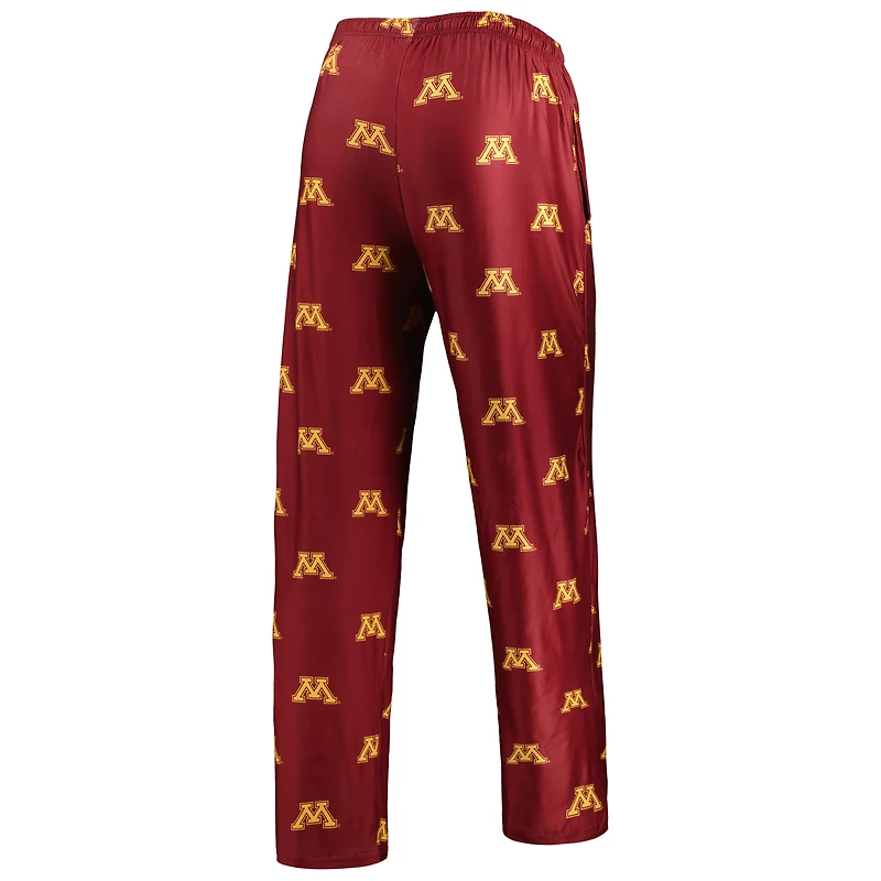 Men's Concepts Sport Maroon Minnesota Golden Gophers Logo Flagship Allover Print Pants