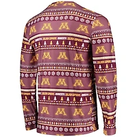 Men's Concepts Sport Maroon Minnesota Golden Gophers Ugly Sweater Long Sleeve Top and Pants Sleep Set