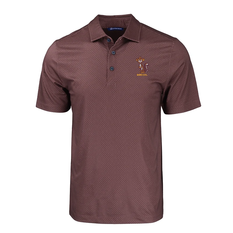 Men's Cutter & Buck Maroon Minnesota Golden Gophers Pike Eco Tonal Geo Print Stretch Recycled Polo