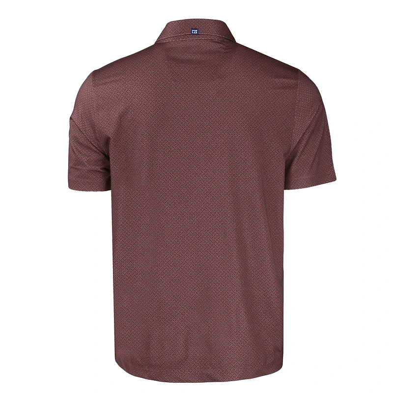 Men's Cutter & Buck Maroon Minnesota Golden Gophers Pike Eco Tonal Geo Print Stretch Recycled Polo