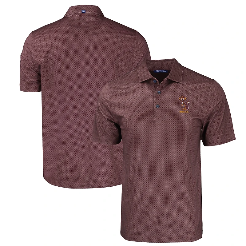 Men's Cutter & Buck Maroon Minnesota Golden Gophers Pike Eco Tonal Geo Print Stretch Recycled Polo