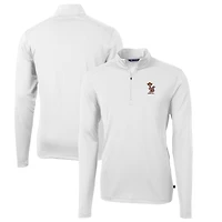 Haut blanc à fermeture éclair quart de zip pour homme des Golden Gophers du Minnesota, Virtue Eco Pique, en piqué recyclé DryTec, taille grande et