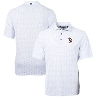Polo recyclé Cutter & Buck White Minnesota Golden Gophers Vault DryTec Virtue Eco Pique à imprimé carreaux