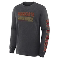T-shirt à manches longues pour homme Fanatics Anthracite Minnesota Golden Gophers Quad Fuel The Fire