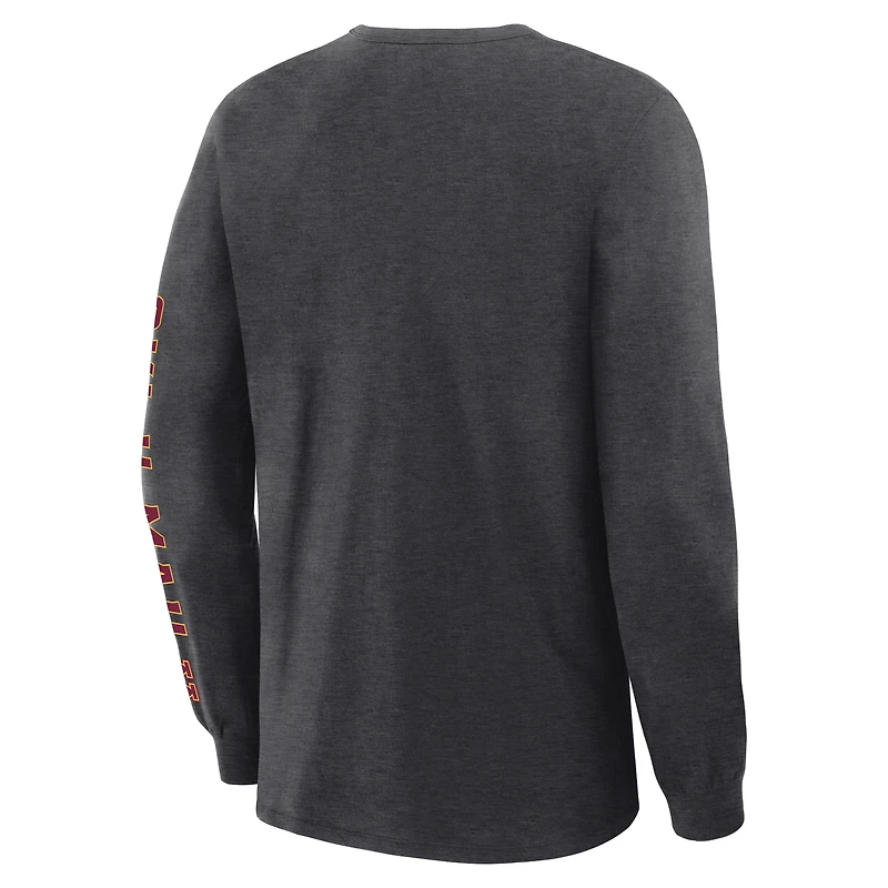 Men's Fanatics Charcoal Minnesota Golden Gophers Quad Fuel The Fire Long Sleeve T-Shirt