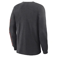 Men's Fanatics Charcoal Minnesota Golden Gophers Quad Fuel The Fire Long Sleeve T-Shirt
