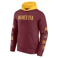 Men's Fanatics  Maroon/Gold Minnesota Golden Gophers Color Block Badge Fleece Pullover Hoodie