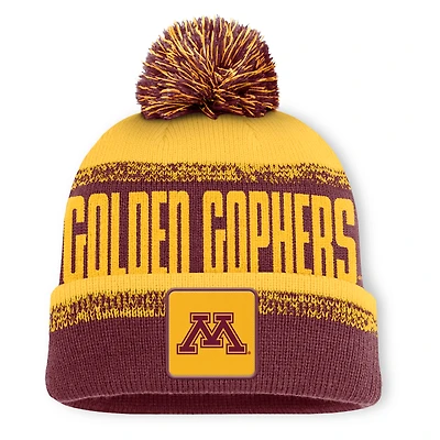 Men's Fanatics Maroon/Gold Minnesota Golden Gophers Thrive Cuffed Knit Hat with Pom