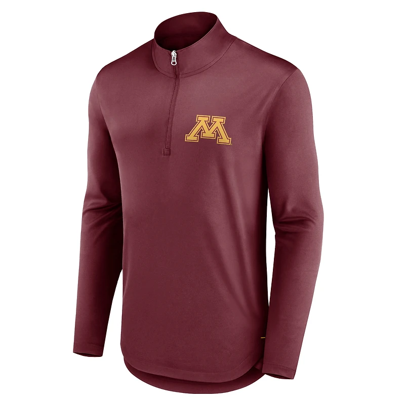 Men's Fanatics Maroon Minnesota Golden Gophers Tough Minded Quarter-Zip Top