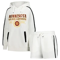 Men's Gameday Couture Cream Minnesota Golden Gophers Down, Set, Go Hoodie and Shorts Lounge Set