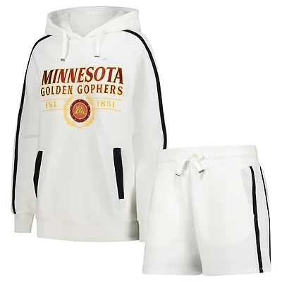 Men's Gameday Couture Cream Minnesota Golden Gophers Down, Set, Go Hoodie and Shorts Lounge Set