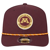 Casquette extensible à bouton-pression COOLERA 9SEVENTY en corde marron pour homme des Golden Gophers du Minnesota de New Era