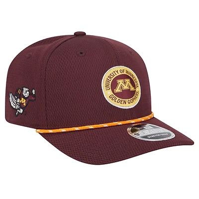 Casquette extensible à bouton-pression COOLERA 9SEVENTY en corde marron pour homme des Golden Gophers du Minnesota de New Era