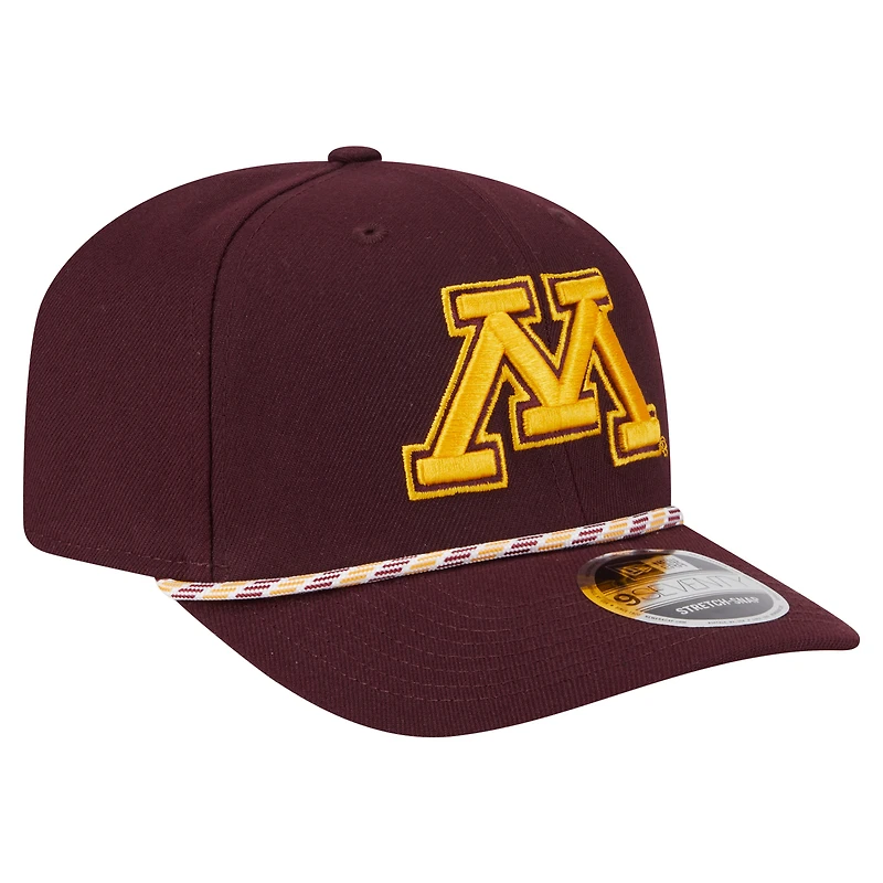 Casquette extensible à boutons-pression New Era 9SEVENTY pour homme, motif bordeaux, des Golden Gophers du Minnesota, pour le jour du match