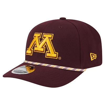 Casquette extensible à boutons-pression New Era 9SEVENTY pour homme, motif bordeaux, des Golden Gophers du Minnesota, pour le jour du match