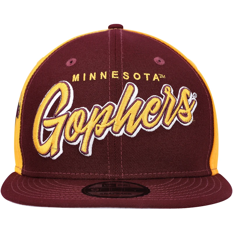 Casquette Snapback 9FIFTY Outright Minnesota Golden Gophers New Era marron pour homme