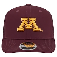Casquette camionneur extensible à boutons-pression New Era 9SEVENTY marron Minnesota Golden Gophers pour homme