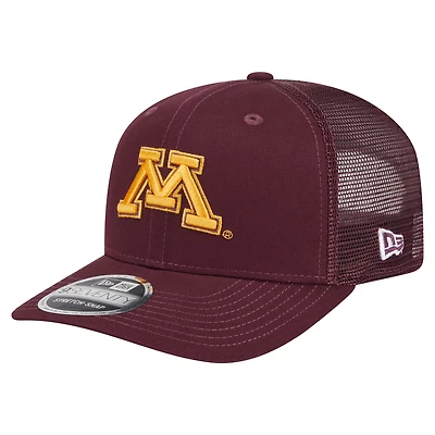 Casquette camionneur extensible à boutons-pression New Era 9SEVENTY marron Minnesota Golden Gophers pour homme