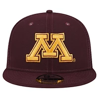 Casquette snapback 9FIFTY Trucker pour homme de couleur marron des Golden Gophers du Minnesota de New Era