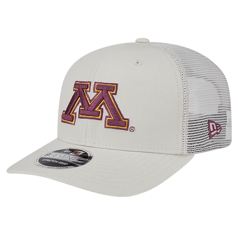 Men's New Era Stone Minnesota Golden Gophers Canvas 9SEVENTY Stretch-Snap Adjustable Hat