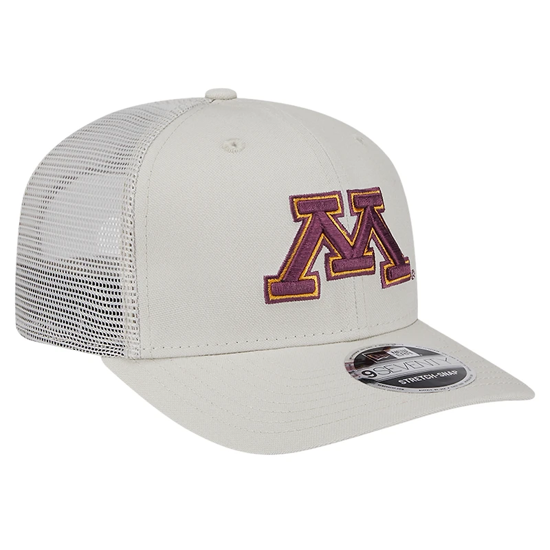 Casquette ajustable extensible en toile 9SEVENTY Stone Minnesota Golden Gophers de New Era pour homme