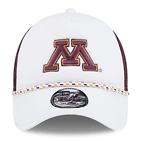 Men's New Era White/Maroon Minnesota Golden Gophers Court Sport Foam A-Frame 9FORTY Adjustable Trucker Hat