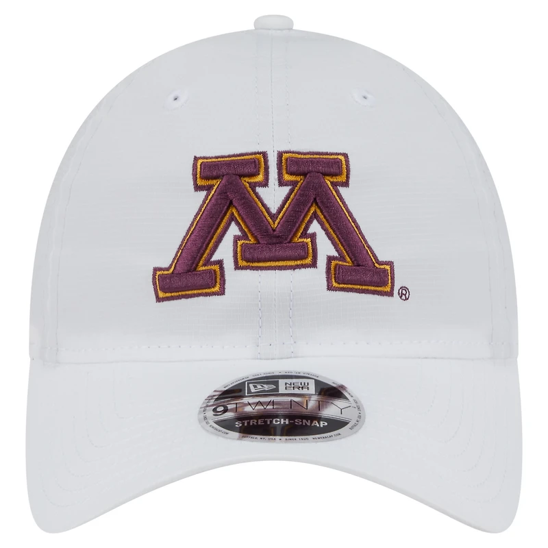 Casquette ajustable Active Ripstop 9TWENTY blanche des Golden Gophers du Minnesota de New Era pour homme