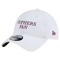 Casquette ajustable New Era blanche pour homme, modèle Fan 9TWENTY des Golden Gophers du Minnesota