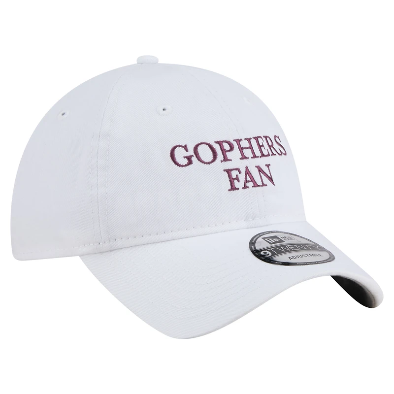 Men's New Era White Minnesota Golden Gophers Fan 9TWENTY Adjustable Hat